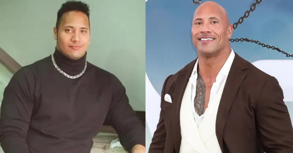 Dwayne Johnson The Rock Then and Now