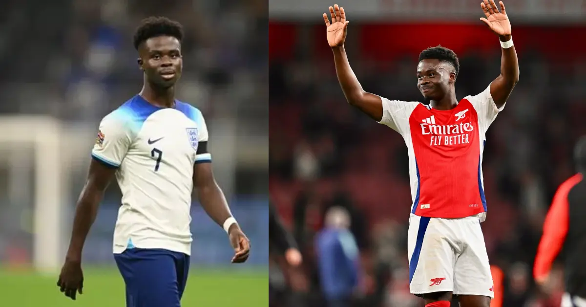 Bukayo Saka Then and Now