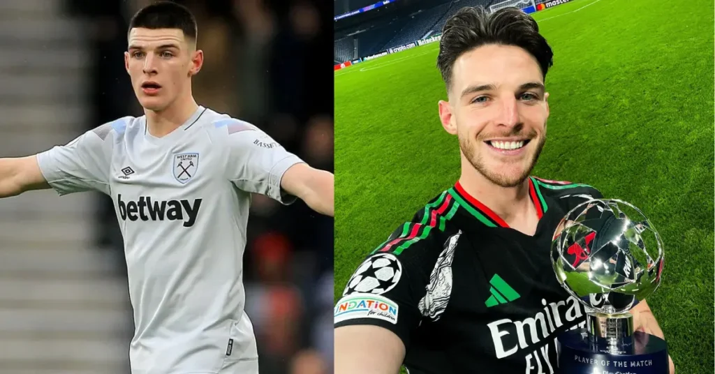 Declan Rice Then and Now
