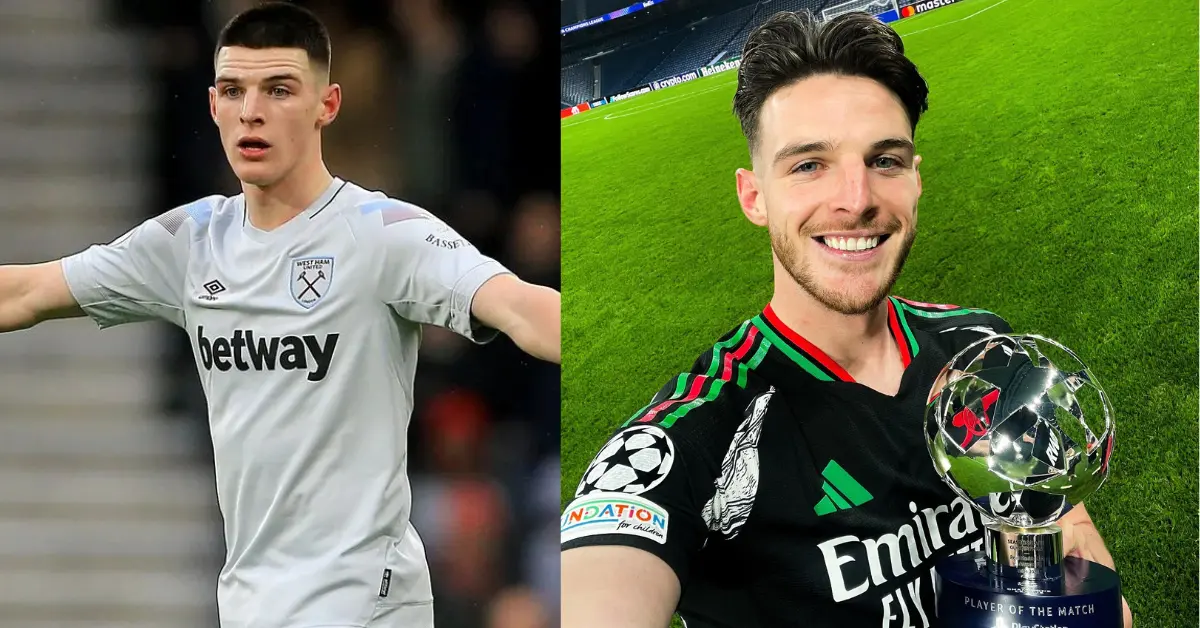 Declan Rice Then and Now