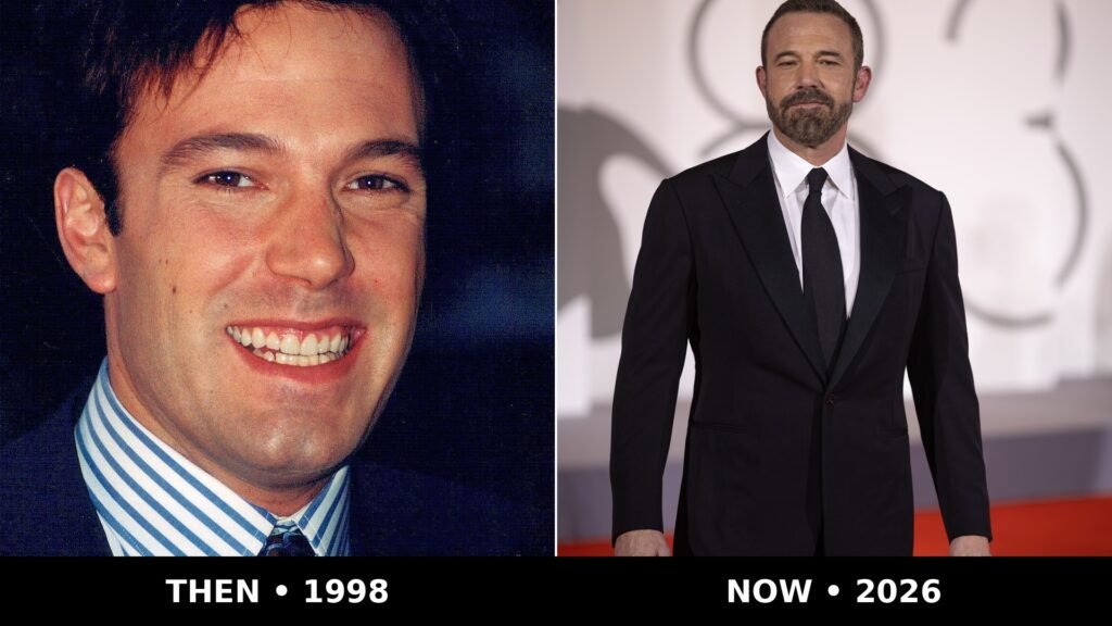 Ben Affleck then and now composite