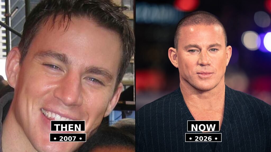 Then and now: Channing Tatum in 2007 (left) and 2026 (right).