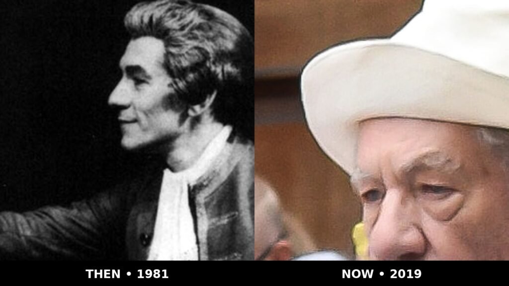 Ian McKellen then and now composite: in 1981 (left) and 2019 (right)