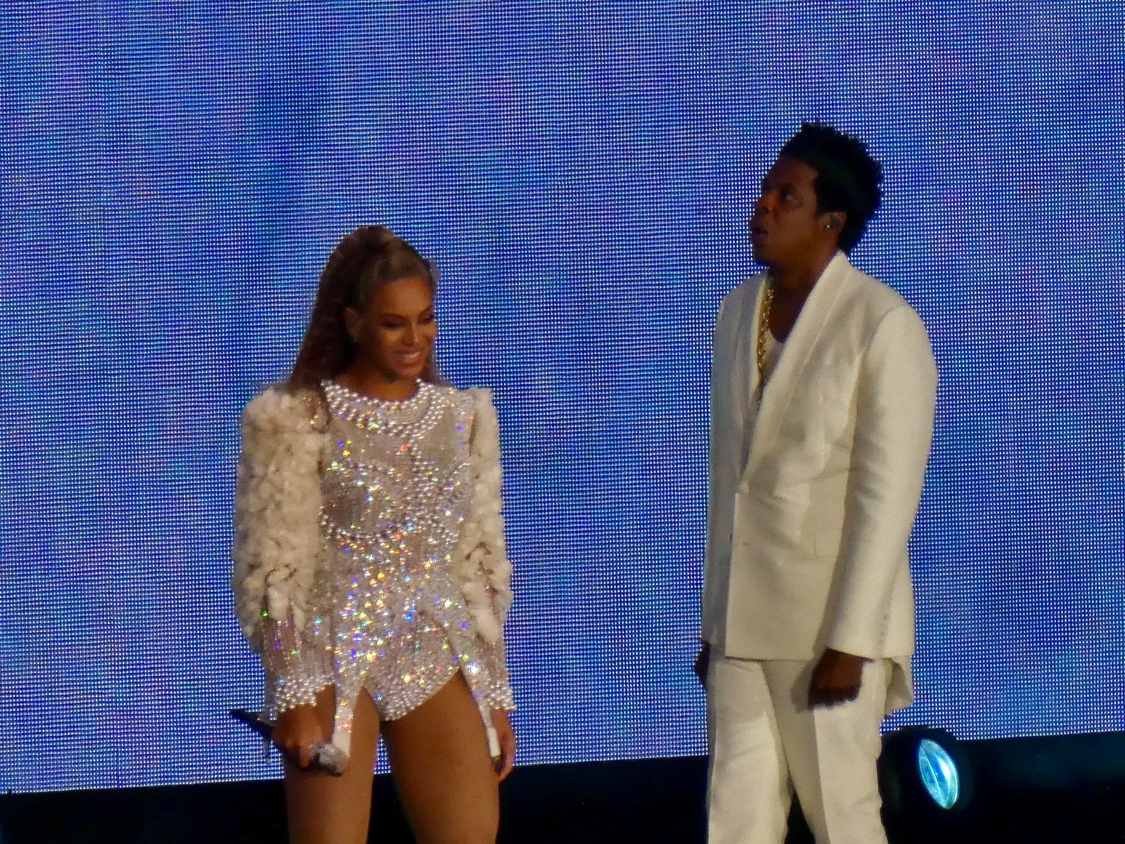 Jay-Z performing with Beyonce on the On The Run II tour in 2018