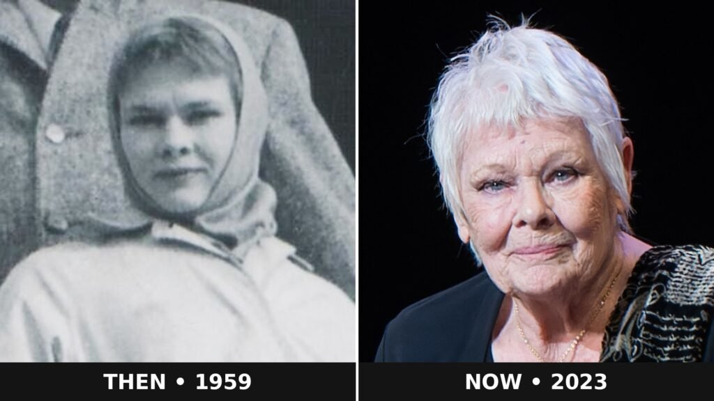 Then and now: Judi Dench in 1959 (left) and 2023 (right)