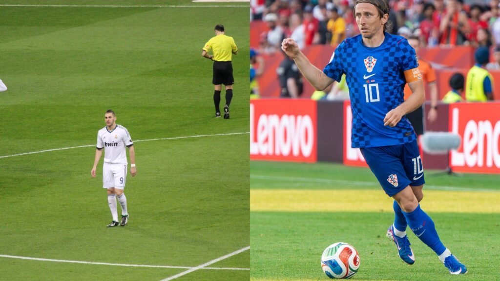 Then and now: Luka Modrić in 2013 (left) and 2026 (right)