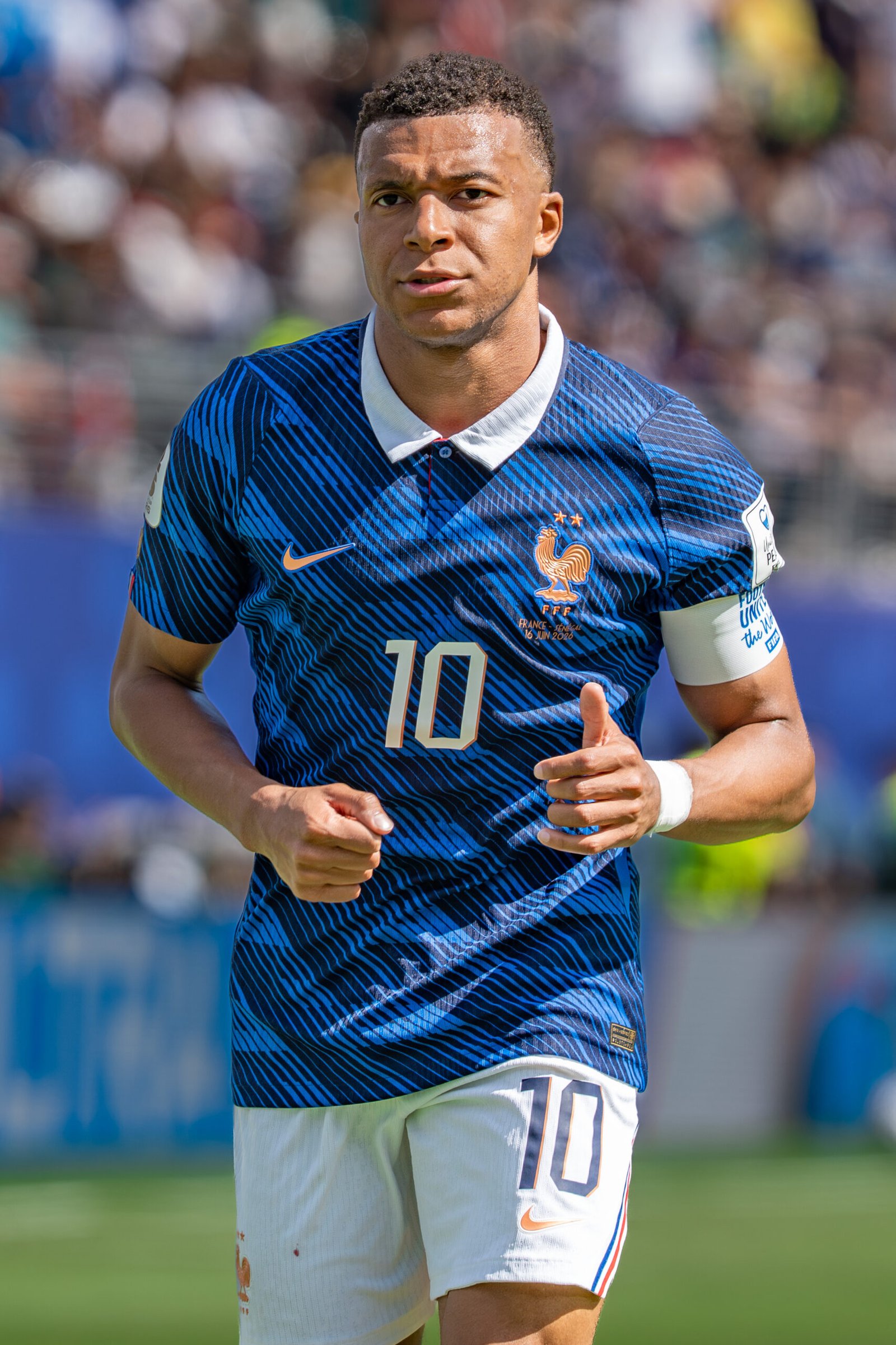 Kylian Mbappé playing for France against Senegal at the 2026 World Cup