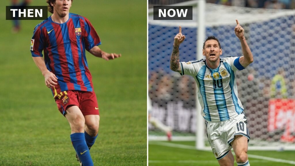 Lionel Messi then and now