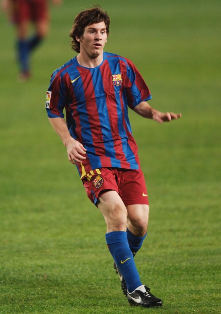 Teenage Lionel Messi playing for Barcelona in 2005