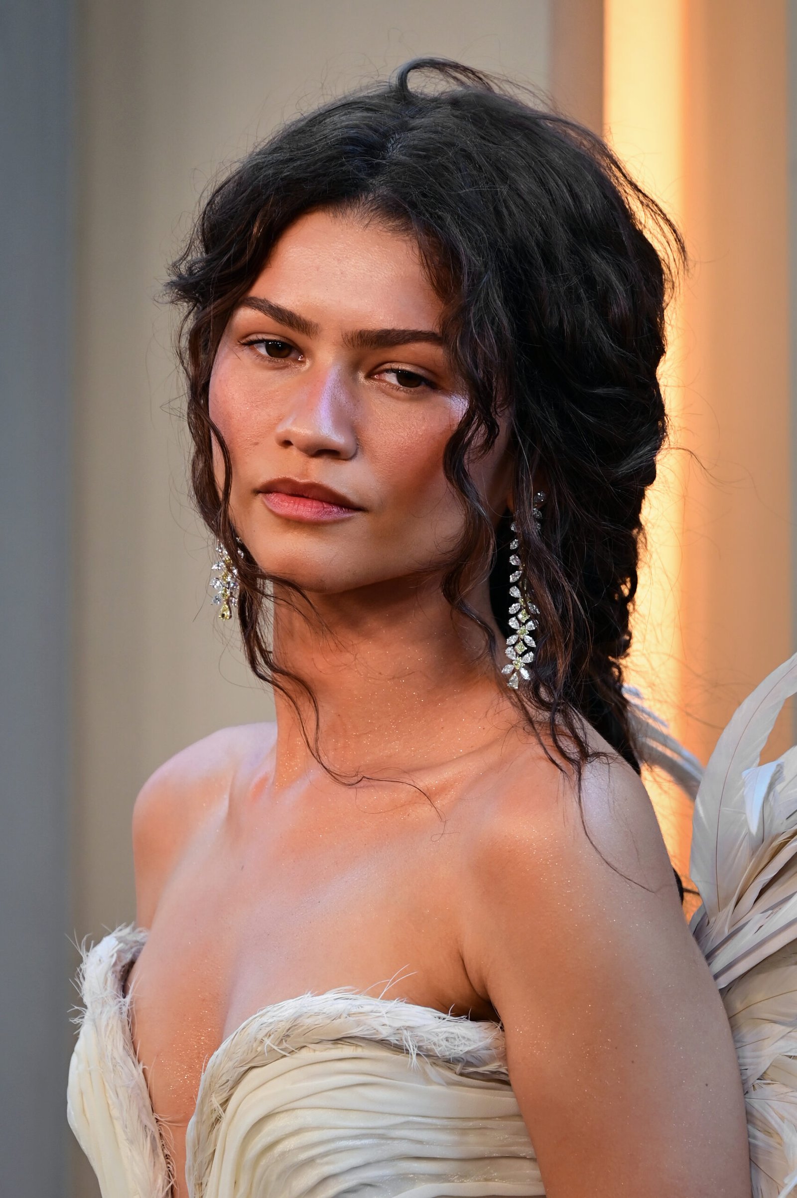 Zendaya in 2026 wearing a white gown at a red-carpet appearance
