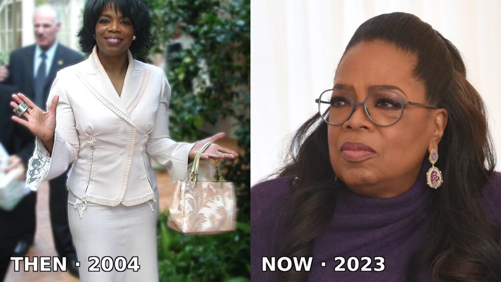 Oprah Winfrey then and now side-by-side comparison