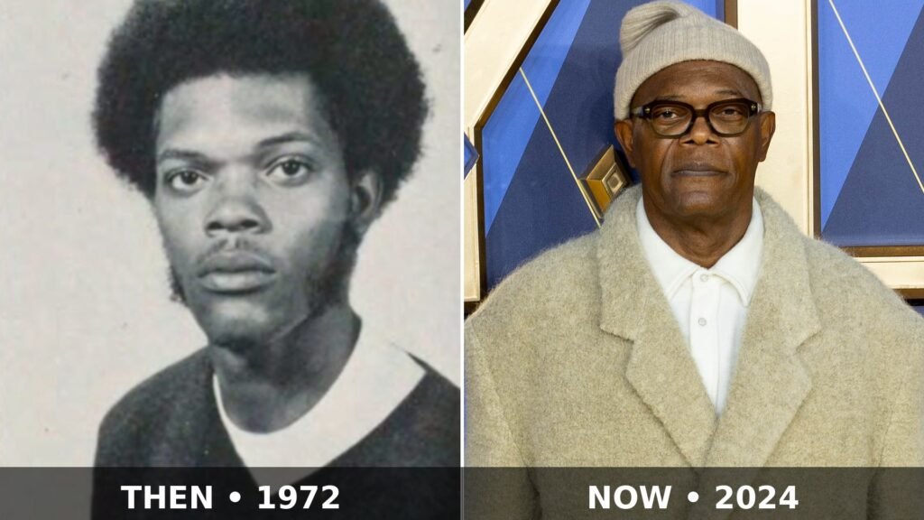 Then and now: Samuel L. Jackson in 1972 (left) and 2024 (right)