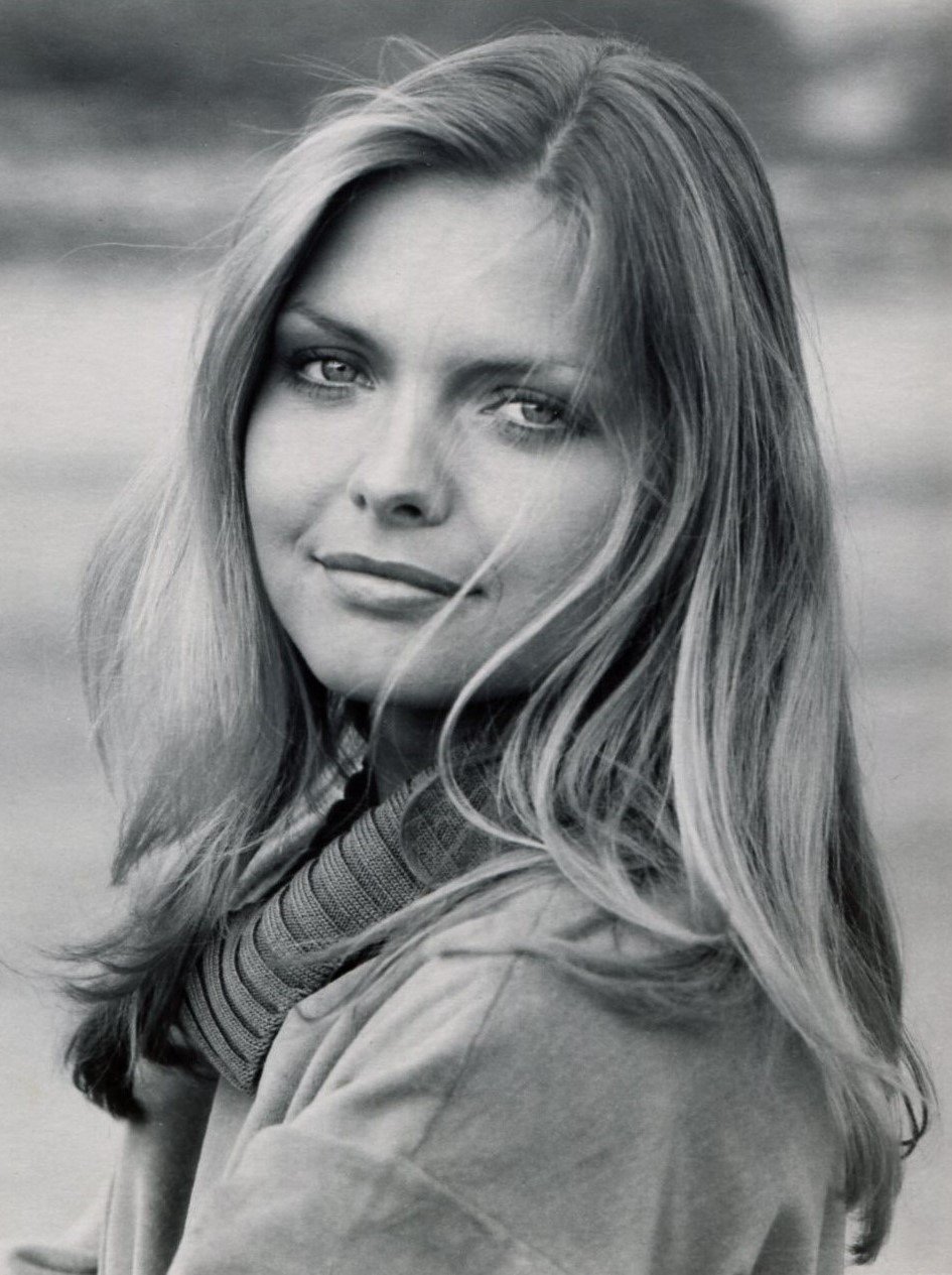 A young Michelle Pfeiffer in a 1979 studio portrait